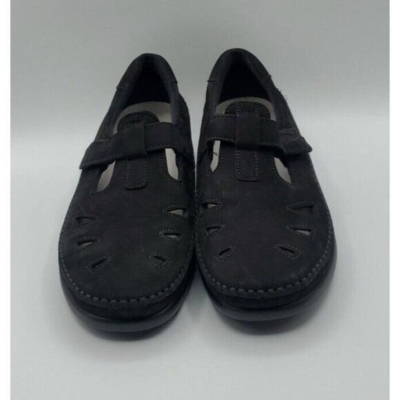 SAS Roamer Sz 8.5 NuBuck Leather Women's Comfort Walking Slip On Shoes Charcoal - Picture 2 of 13